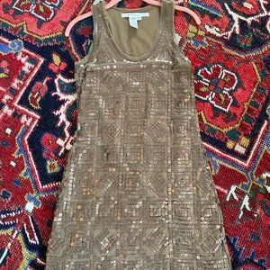 Max Studio Gold/Metallic Sequined Dress - Size S